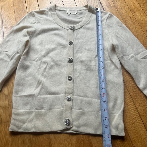 Kate Spade Size S Cream Cashmere Wool Blend Jewel Button Front Cardigan Sweater - Picture 7 of 12